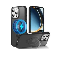 GENERICO - Funda Case Magsafe Mate con popsocket Para iPhone 16 Pro Negro