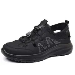 SHANDIAN - Zapatillas de Trekking para hombres Negro