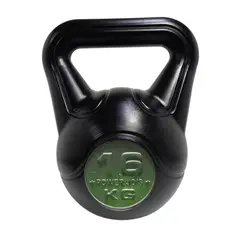 GENERICO - Pesa Rusa o Kettlebell Fitness Deporte -16 kg pvc Color Negro