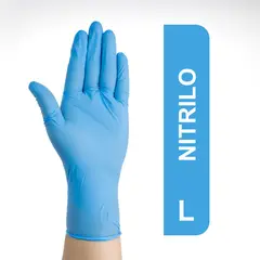 GENERICO - Guantes De Nitrilo Celestes Talla L Caja 100 UND