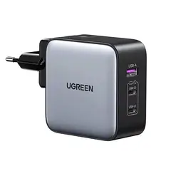 UGREEN - CARGADOR DE VIAJE NEXODE 3 puertos USB C 65w