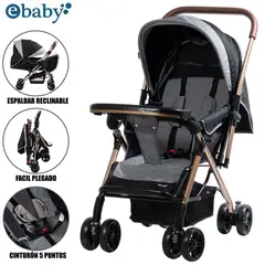 EBABY - Coche Cuna de Lujo «BON» Reclinable Gris