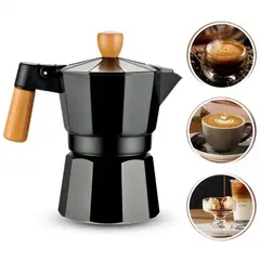 PENTHA - Cafetera Moka Italiana 3 Tazas - 150ml Negro Elegante