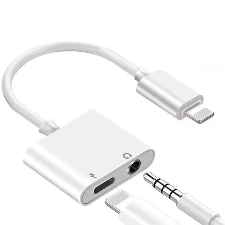 ADAPTADOR LIGHTNING CON ENTRADA 35MM Y ENTRADA LIGHTNING PARA IPHONE