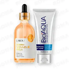 BIOAQUA - KIT SERUM VITAMINA C LAIKOU 100ML Y GEL LIMPIADOR ANTIACNÉ