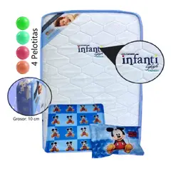 GENERICO - Colchón de Bebe para Cunas Pack and Play Azul