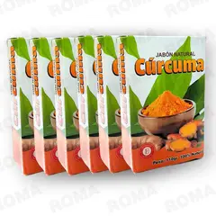 GENERICO - PACK 6 JABONES EN BARRA DE CÚRCUMA 660G
