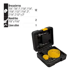 TRUPER - Juego con maleta de 15 brocas y cinceles SDS plus en estuche