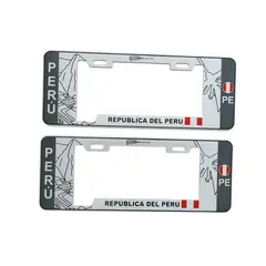 GENERICO - Porta Placa Modelo Europeo Machu Picchu Blanco