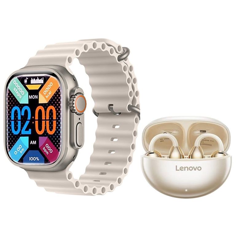 TA140 Audífonos-Blanco y Toumi S10 Ultra Reloj Inteligente-W