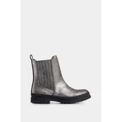 Velez - Vélez Botines Orión Cuero Folia Mujer Silueta Chelsea Plata