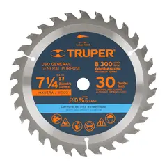 Truper - Disco para sierra circular 7 ¼" 30 dientes