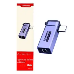 TRANYOO - Adaptador Tipo C a Jack 3.5 mm para Auriculares Metal T-E20