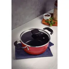 TRAMONTINA - Olla de Aluminio 24 Cm Sicilia Rojo