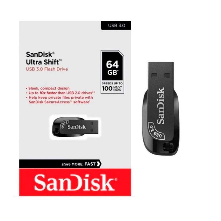Memoria Usb 30 Ultra Shift 64GB 100mbps Negro
