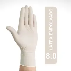 GENERICO - Guantes Estériles Empolvados Blancos Talla 8.0