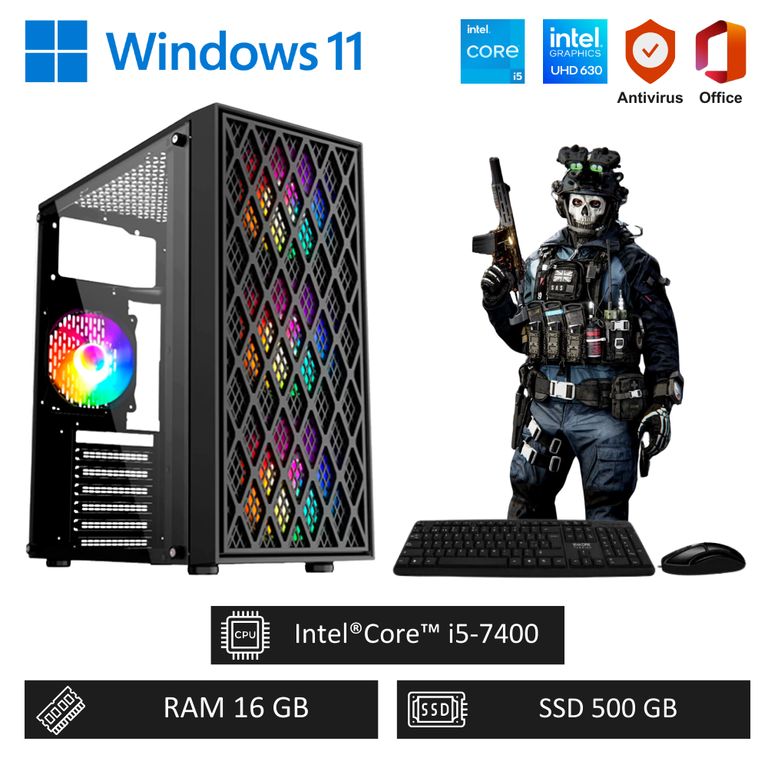 Computadora PC Gamer Core i5 16GB RAM 500GB SSD
