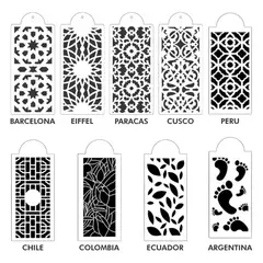 GENERICO - 9 Plantillas Stencil Modelo Barcelona Eiffel para Repostería