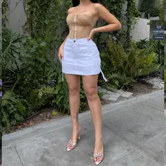 BENCUS JEANS - Falda Cargo Tafeta Color Blanco