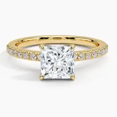 AFRODITA - Anillo de Compromiso 368 Plata Maciza Bañado en Oro 18k