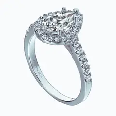 AFRODITA - Anillo de Compromiso 369 Plata Maciza Bañado en Oro Blanco 18K