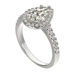 AFRODITA - Anillo de Compromiso 369 Plata Maciza Bañado en Oro Blanco
