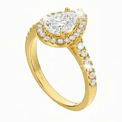 AFRODITA - Anillo de Compromiso 370 Plata Maciza Bañado en Oro