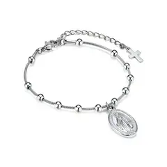 SANTORAL - Pulsera Denario Medalla Milagrosa - Acero