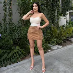 BENCUS JEANS - Falda Cargo Tafeta Color Camel