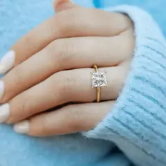 AFRODITA - Anillo de Compromiso 371 Plata Maciza Bañado en Oro