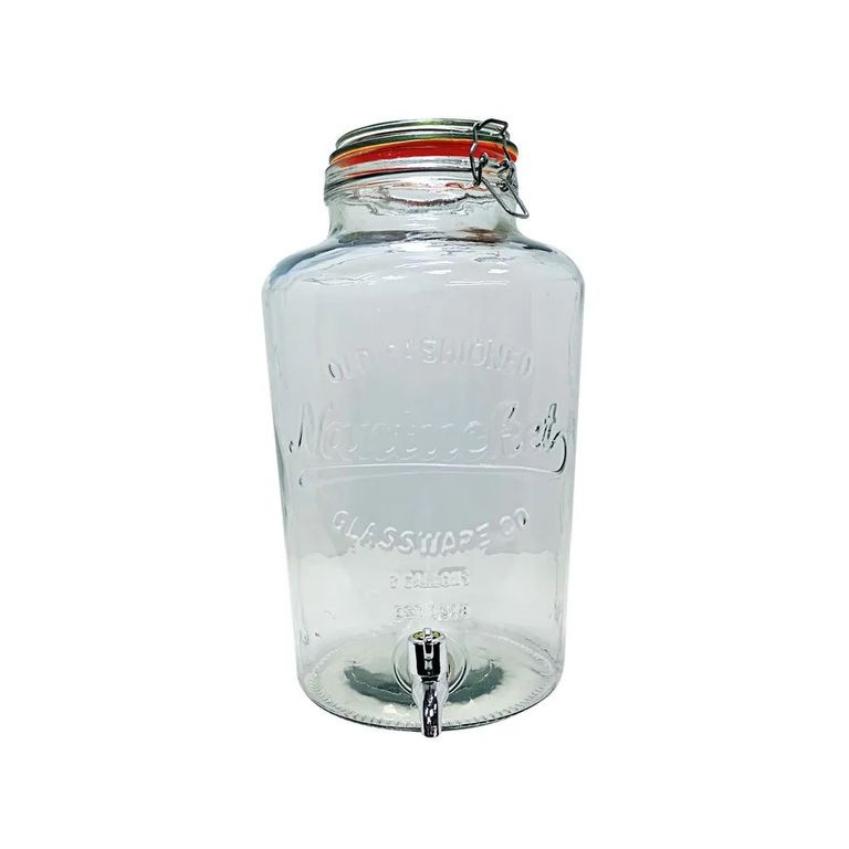 Dispensador de Vidrio 8 Lt con tapa hermetica