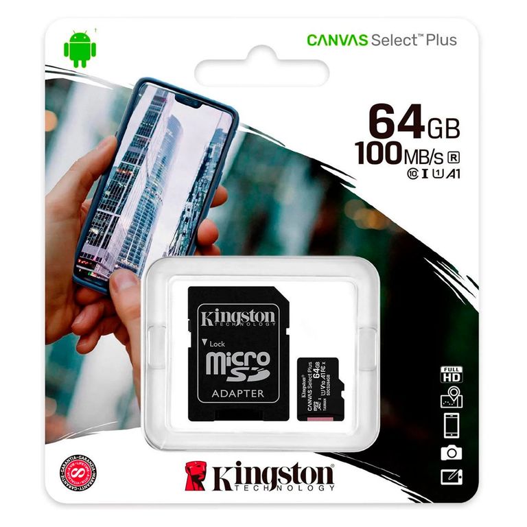Memoria Micro SD Canvas 64GB Clase 10 100MBS