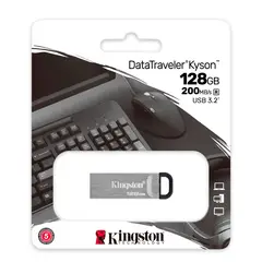 KINGSTON - Memoria USB 32 128GB Datatraveler Kyson Metal Plata