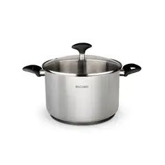 RECORD - Olla acero inoxidable 26 Cm con tapa de vidrio Gia Plus
