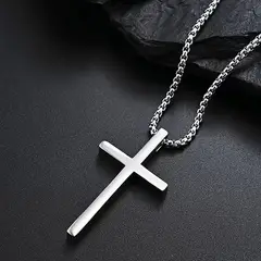 GENERICO - Collar Cadena Estilo Italiano con Cruz Fe Y Elegancia Exclusiva