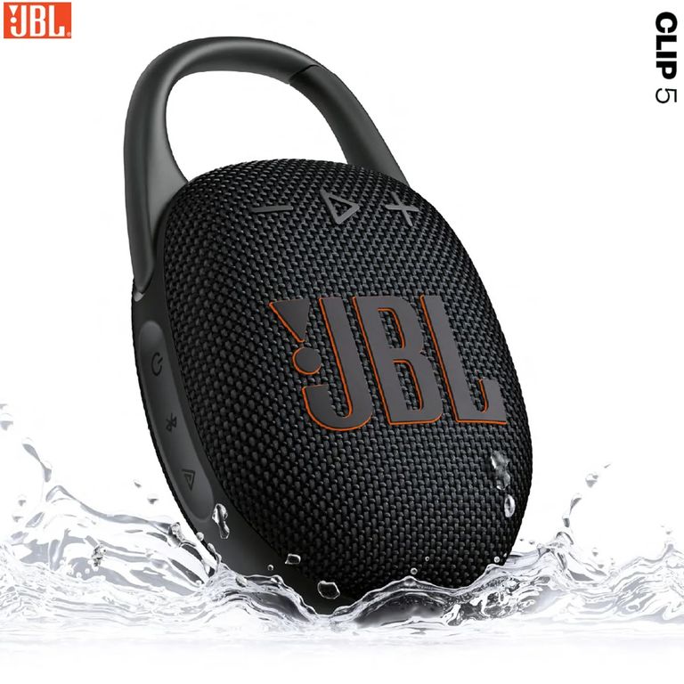 CLIP 5 Parlante Negro Portatil Acuatico IP67 Extra Bass