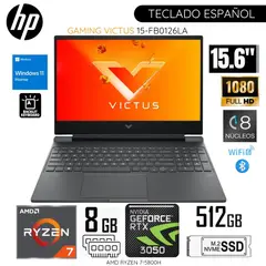 HP - Laptop Victus Gaming 15-FB0126LA AMD Ryzen7-5800H 15.6" 8GB RAM 512GB SSD RTX3050-4GB WINDOWS 11