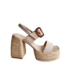 SAPATU - SANDALIAS PLATAFORMA YUTE NATURAL CREMA