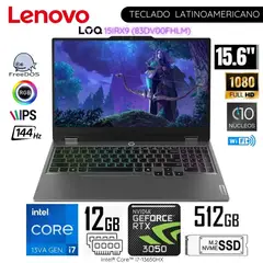 LENOVO - Laptop LOQ 15IRX9 Intel Core i7-13650HX12GB RAM 512GB SSD 15.6" FHD RTX3050 - 83DV00FHLM
