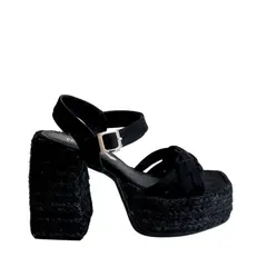 SAPATU - SANDALIAS PLATAFORMA YUTE NATURAL NEGRO