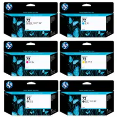 HP - Kit Tinta 72 130ml Cyan Magenta Amarillo Gray mate black Foto black