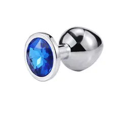 GENERICO - Plug Sex de Metal Estilo Diamante - Talla L Color Azul