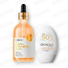 BIOAQUA - KIT SERUM VITAMINA C LAIKOU 100ML Y PROTECTOR SOLAR SPF50 50G