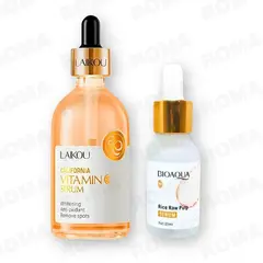 BIOAQUA - KIT SERUM VITAMINA C LAIKOU 100ML Y SERUM ARROZ ÁC HIALURÓNICO