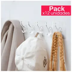 MINARI - Pack x12 Perchero Adhesivo Colgador para Pared PA60