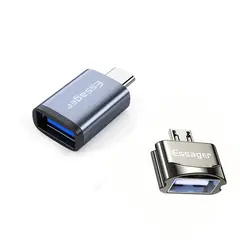 ESSAGER - Pack x 2 Adaptador OTG USB Hembra USB Tipo C Micro USB Macho