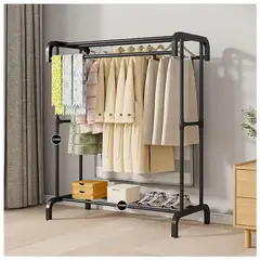 GENERICO - Colgador Organizador de Ropa de 4 barras 157x91x44cm - Negro - M