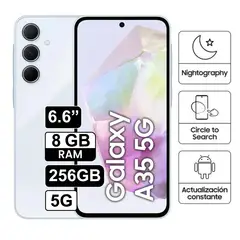 SAMSUNG - Celular Libre Galaxy A35 66 256GB 8GB RAM Celeste
