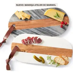 GENERICO - Tabla de Quesos & Charcuteria Bandeja Atelier en Mármol Negro