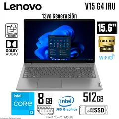 LENOVO - Laptop V15 G4 IRU Intel Core i3-1315U 8GB RAM 512GB SSD 15.6" FHD Free Dos - 83A100EMLM